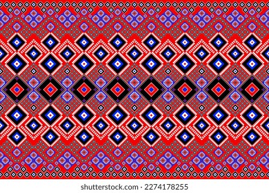 Seamless geometric ethnic asian oriental and tradition pattern design for texture and background. Silk and fabric pattern decoration for carpet, clothing, wrapping and wallpaper