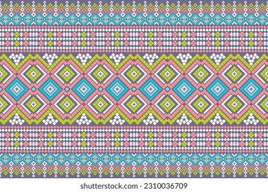 Seamless geometric ethnic asian oriental and tradition pattern design for texture and background. Silk and fabric pattern decoration for carpet, Thai clothing, wrapping and wallpaper