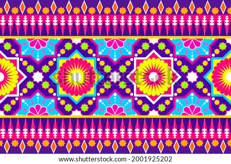Seamless geometric ethnic asian oriental and tradition pattern design for texture and bachground. Silk and fabric pattern decoration for carpet, clothing, wrapping and wallpaper