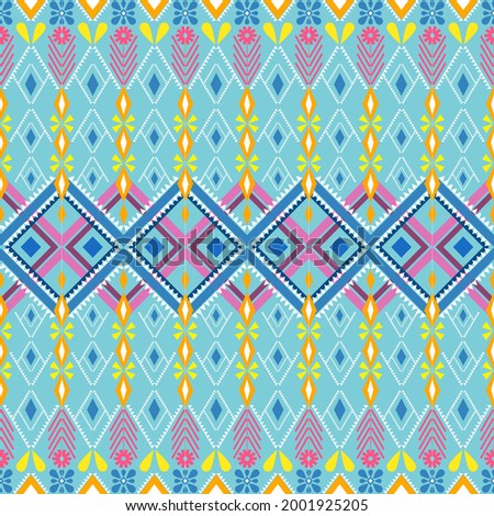 Seamless geometric ethnic asian oriental and tradition pattern design for texture and bachground. Silk and fabric pattern decoration for carpet, clothing, Christmas Holiday.