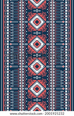 Seamless geometric ethnic asian oriental and tradition pattern design for texture and bachground. Silk and fabric pattern decoration for carpet, clothing, wrapping and wallpaper