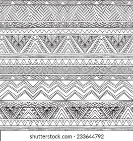 Seamless Geometric Ethnic Black & White