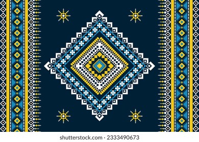 Seamless geometric ethnic Ikat and tradition pattern design for texture and background. Silk and fabric pattern decoration for carpet, Thai clothing, wrapping and wallpaper