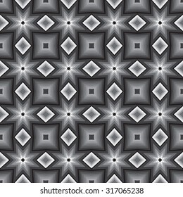seamless geometric ethnic monochrome pattern, vector illustration