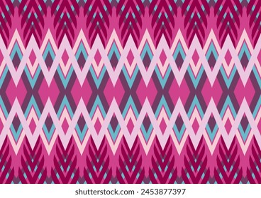 Seamless geometric ethnic oriental ikat traditional pattern textile design for background, rug, wallpaper, clothing, wrap, batik, fabric, embroidery style-Vector illustration