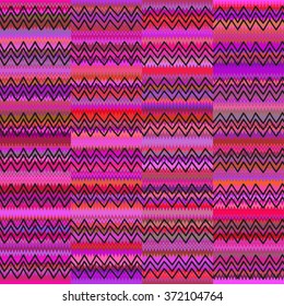 Seamless geometric ethnic pattern. Bright colored structure of the traditional folk forms. Vector painted hands.