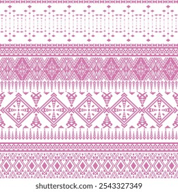 Seamless Geometric Ethnic pattern design in soft sweet pink and white colors for sarong, batik, textile, rug, carpet, fashion, dress, cloth and background.