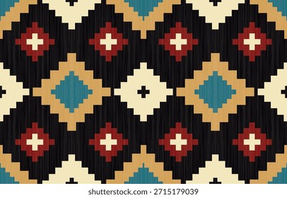 Patrón étnico geométrico sin fisuras. Diseño étnico nativo americano, diseño de decoración del suroeste para el fondo, cortina, alfombra, Fondo de pantalla, ropa, envoltura, Batik.