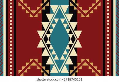 Patrón étnico geométrico sin fisuras. Diseño étnico nativo americano, diseño de decoración del suroeste para el fondo, cortina, alfombra, Fondo de pantalla, ropa, envoltura, Batik.