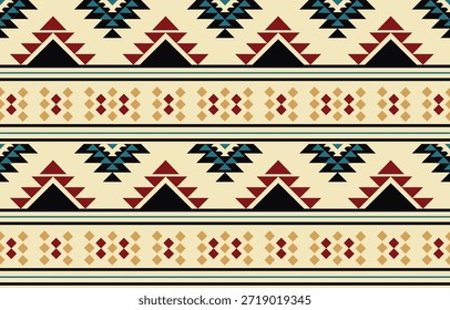 Patrón étnico geométrico sin fisuras. Diseño étnico nativo americano, diseño de decoración del suroeste para el fondo, cortina, alfombra, Fondo de pantalla, ropa, envoltura, Batik.