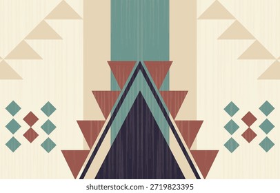 Patrón étnico geométrico sin fisuras. Diseño étnico nativo americano, diseño de decoración del suroeste para el fondo, cortina, alfombra, Fondo de pantalla, ropa, envoltura, Batik.
