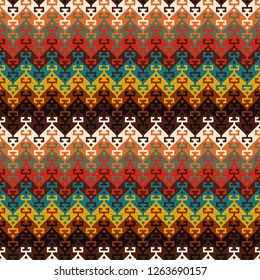 Seamless geometric ethnic pattern. Traditional Turkish kilim style.  Swatch is included in EPS file.
