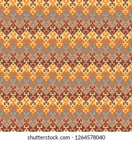 Seamless geometric ethnic pattern. Traditional Turkish kilim style.  Swatch is included in EPS file.