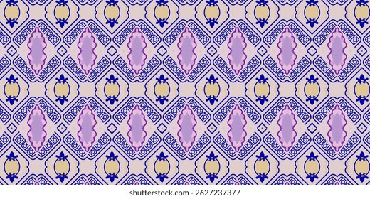 Seamless Geometric Ethnic Pattern in Vintage Colors