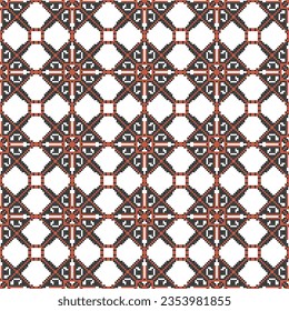 Se pueden utilizar patrones etnicos geométricos sin foco para los fondos, la ropa, el tejido, el batik, el acné, el bordado, el ikkat, el patrón de píxeles. Diseño tradicional.