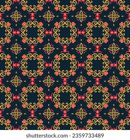 Seamless geometric ethnic patterns can be used for background, clothing, fabric, textile, packaging, knitwear. Ethnic design in nomad style.
