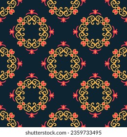 Seamless geometric ethnic patterns can be used for background, clothing, fabric, textile, packaging, knitwear. Ethnic design in nomad style.