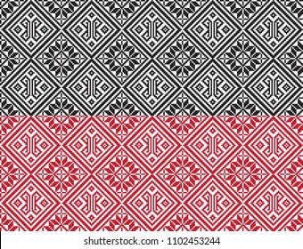 Seamless geometric ethnic patterns. Philippine style. 