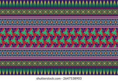 Padrão de malha de raios étnicos geométricos sem costura, Boho decorativo contínuo padrão étnico antigo desenhado à mão
