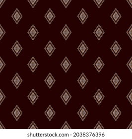Seamless Geometric ethnic texture embroidery design with Dark Brown background design, skirt,carpet,wallpaper,clothing,wrapping,Batik,fabric,sheet, triangle shapes Vector, illustration.eps
