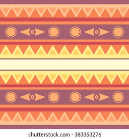 Seamless geometric ethnic texture with sun for your design