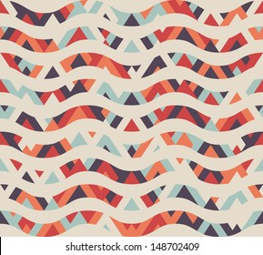 Seamless geometric ethnic wave pattern