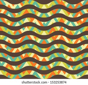 Seamless geometric ethnic wave pattern