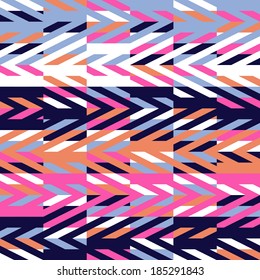 Seamless geometric ethnic zigzag pattern background