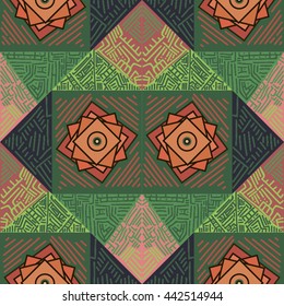 Seamless geometric, ethnic,summer abstracted pattern