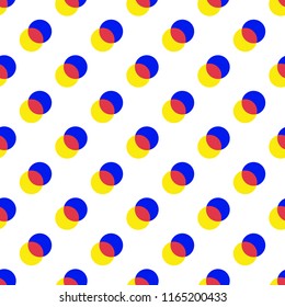 seamless geometric fabric swatch pattern of overlapping circles.