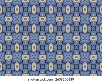 Seamless Geometric Fabric Symmetric Texture Luxury Fashion Design Decoration Perspective Textile Graphic Endless Digital Cloth Visual Interior Background Tile Shape Art Template Wallpaper Pattern.