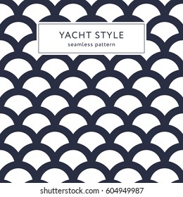 Seamless geometric fish scales pattern. Waves textured background. Template for prints, wrapping paper, fabrics, covers, flyers, banners, posters and placards. Vector illustration.