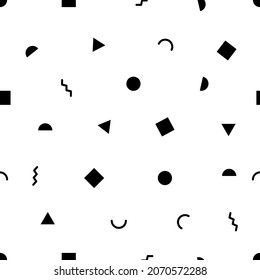 Seamless geometric flat abstract pattern. Background with tiny shapes. Hipster vector print