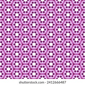 Seamless geometric floral background in purple and white