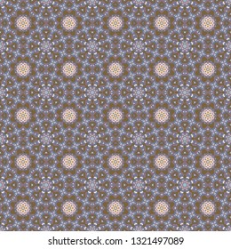 Seamless geometric floral mandala  pattern, fabric repeating texture. Vintage vector seamless pattern.