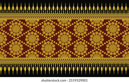 Seamless geometric and floral pattern