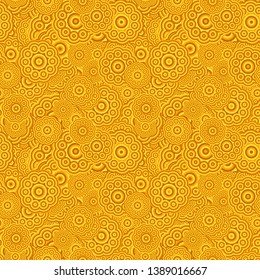 Seamless geometric floral pattern background design - colored vector graphic with stylized flowers