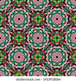 Seamless geometric floral pattern background - abstract vector design