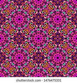 Seamless geometric floral pattern background - abstract vector graphic design