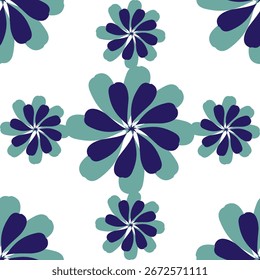 Patrón floral geométrico sin fisuras con diseño abstracto audaz.