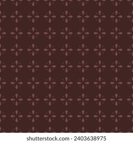 Seamless geometric floral pattern. Brown minimalist background. Abstract cozy minimal texture. Simple repeat geo ornament. Subtle vector design for textiles, print, wallpaper, product package