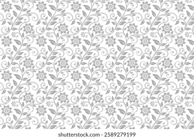 Seamless Geometric Floral Pattern Design Background