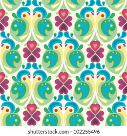 Seamless geometric floral  pattern. LINES TO RELATED flower petals