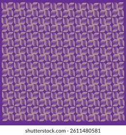 A seamless geometric floral pattern in purple tones, featuring soft petal-like shapes in a repeating grid. Ideal for wallpapers, textiles, gift wraps, backgrounds, and digital design.