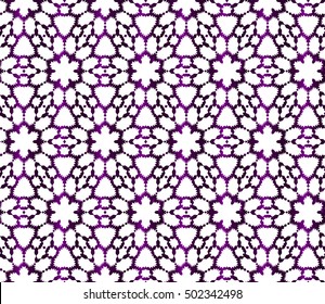 Seamless geometric floral pattern. purple color. vector graphic illustration. Ethnic arabic indian ornament. For wallpaper, brochure, web page background.