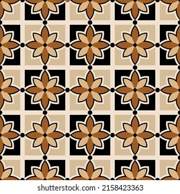 Seamless geometric floral pattern. Vector Illustration.