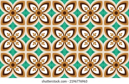 Seamless geometric floral pattern. Vector Illustration.