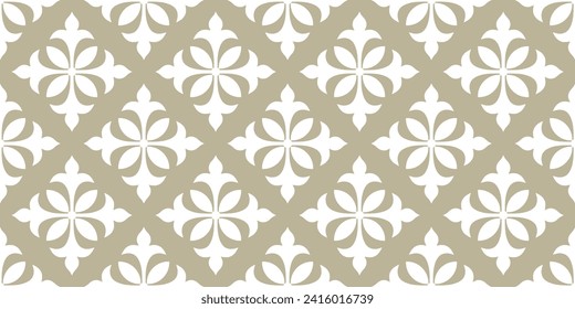 Seamless geometric floral pattern. Vector Illustration.