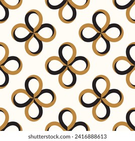 Seamless geometric floral pattern. Vector Illustration.