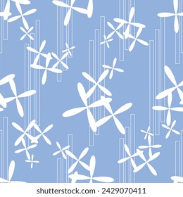 Seamless geometric floral pattern. Vector Illustration.
